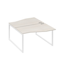 Рабочая станция столы (2х140) Техно каркас QUATTRO дуб / металлокаркас белый А4 Б4 190 ДШ