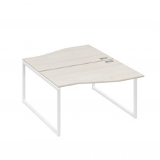 Рабочая станция столы (2х140) Техно каркас QUATTRO дуб / металлокаркас белый А4 Б4 190 ДШ