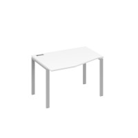 Стол на металлокаркасе UNO эргономичный левый "Техно" белый премиум / металлокаркас серый А4 С1 061 БП