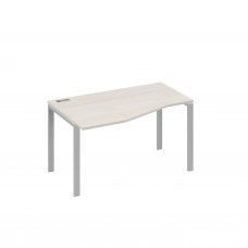 Стол левый "Техно" на металлокаркасе UNO эргономичный дуб / металлокаркас серый А4 С1 063 ДШ