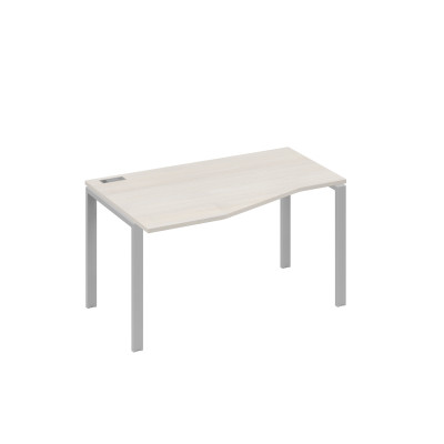 Стол левый "Техно" на металлокаркасе UNO эргономичный дуб / металлокаркас серый А4 С1 063 ДШ