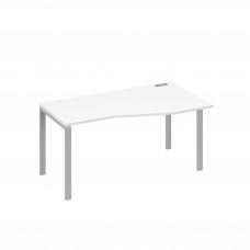 Стол правый "Техно" на металлокаркасе UNO эргономичный белый премиум / металлокаркас серый А4 С1 066 БП