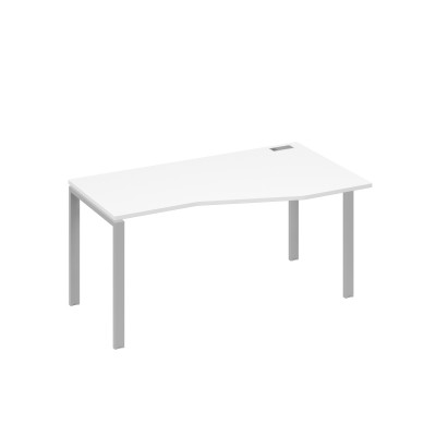 Стол правый "Техно" на металлокаркасе UNO эргономичный белый премиум / металлокаркас серый А4 С1 066 БП