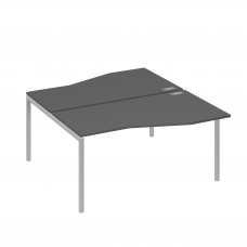 Станция со столами Техно эргономичными (2х160) каркас DUE антрацит премиум / металлокаркас серый А4 С2 191 АР