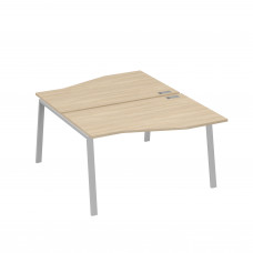 Рабочая станция столы Техно (2х140) каркас TRE дуб скандинавский / металлокаркас серый А4 С3 190 ДК