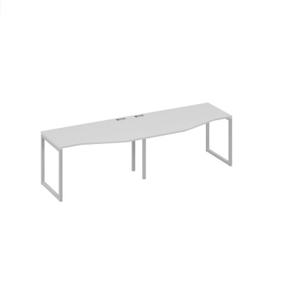 Рабочая станция столы (2х140) Техно эргономичные каркас QUATTRO серый / металлокаркас серый А4 С4 063-2 СЕ