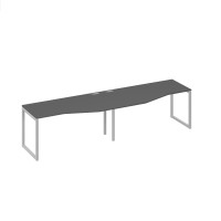 Рабочая станция столы Техно на металлокаркасе DUE (2х160) антрацит премиум / металлокаркас серый А4 С2 065-2 АР