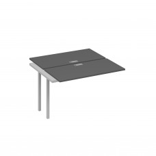 Секция стола рабочей станции на металлокаркасе QUATTRO (2х120) антрацит премиум / металлокаркас серый А4 С4 170-1 АР