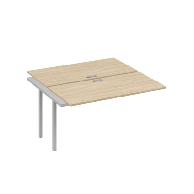 Секция рабочей станции на опорах DUE (2х140) дуб скандинавский / металлокаркас серый А4 С2 174-1 ДК