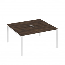 Рабочая станция на металлокаркасе UNO (2х160) дуб ристретто/ металлокаркас белый А4 Б1 175 ДР