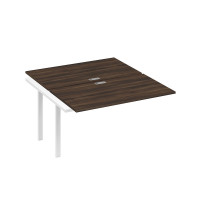 Секция стола рабочей станции 2х140 на каркасе UNO дуб ристретто/ металлокаркас белый А4 Б1 177-1 ДР