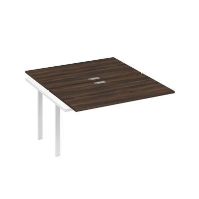 Секция стола рабочей станции 2х140 на каркасе UNO дуб ристретто/ металлокаркас белый А4 Б1 177-1 ДР