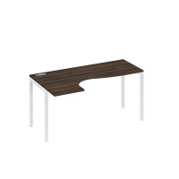 Стол на металлокаркасе DUE эргономичный левый "Классика" дуб ристретто/ металлокаркас белый А4 Б2 035 ДР