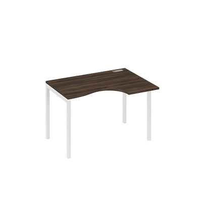 Стол эргономичный на металлокаркасе DUE правый "Классика" дуб ристретто/ металлокаркас белый А4 Б2 042 ДР