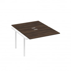 Секция стола рабочей станции на металлокаркасе DUE (2х120) дуб ристретто/ металлокаркас белый А4 Б2 176-1 ДР