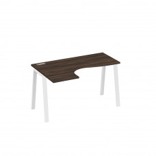 Стол эргономичный "Классика" на металлокаркасе TRE левый дуб ристретто/ металлокаркас белый А4 Б3 033 ДР