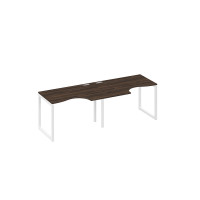 Рабочая станция столы Классика каркас QUATTRO (2х120) дуб ристретто/ металлокаркас белый А4 Б4 041-2 ДР