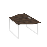 Станция каркас QUATTRO столы (2х120) эргономичные Техно дуб ристретто/ металлокаркас белый А4 Б4 186 ДР