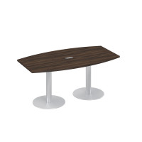 Стол 180x100 фигурный на опорах-колоннах переговорный дуб ристретто А4 ХР 112 ДР