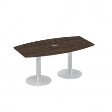 Стол 180x100 фигурный на опорах-колоннах переговорный дуб ристретто А4 ХР 112 ДР