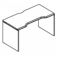 Стол эргономичный "Симметрия" на каркасе ДСП (1 скос) вяз либерти / мокко премиум МР МП 014.04 ВЛ