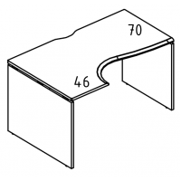 Стол эргономичный "Классика" на каркасе ДСП (1 скос) левый вяз либерти / мокко премиум МР МП 041.02 ВЛ