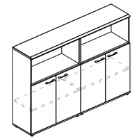 Шкаф средний комбинированный полузакрытый (топ МДФ) вяз либерти / вяз либерти МР 9391 ВЛ/ВЛ/ВЛ