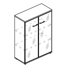 Шкаф средний двери стекло в алюминиевой рамке (топ ДСП) вяз либерти / вяз либерти МР 9465 ВЛ/ВЛ