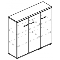 Шкаф средний комбинированный закрытый (топ МДФ) вяз либерти / мокко премиум МР 9389 ВЛ/МП/МП