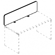 Экран для стола 120 настольный фронтальный серый / металлокаркас белый МР Б 864 BA50