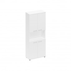 Шкаф для документов 4-дверный с открытой нишей белый премиум А1 9374 БП