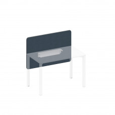 Экран настольный фронтальный тканевый с мягким наполнителем с кабель-каналом синий (Bahama Denim) / белый гладкий А1 БГ 856.01 BA40