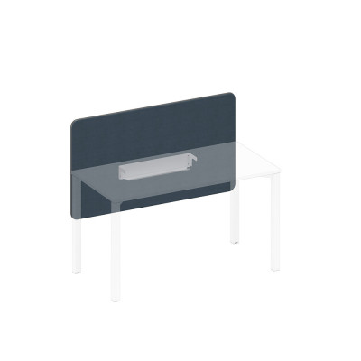 Экран настольный фронтальный тканевый с мягким наполнителем с кабель-каналом синий (Bahama Denim) / белый гладкий А1 БГ 857.01 BA40