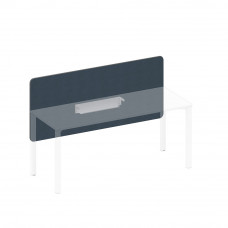 Экран настольный фронтальный тканевый с кабель-каналом синий (Bahama Denim) / белый гладкий А1 БГ 859.02 BA40