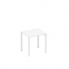 Стол письменный на металлокаркасе, столешница с вырезом белый премиум / белый гладкий А1 БГ 011.2 БП