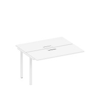 Секция стола рабочей станции на металлокаркасе, столешницы с заглушкой белый премиум / белый гладкий А1 БГ 171-1 БП