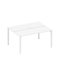 Рабочая станция на металлокаркасе, столешницы с вырезом (2*160) белый премиум / белый гладкий А1 БГ 172.2 БП