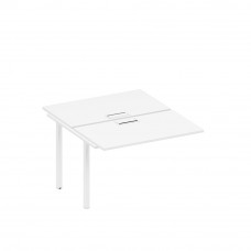 Секция стола рабочей станции на металлокаркасе, столешницы с заглушкой белый премиум / белый гладкий А1 БГ 173-1 БП