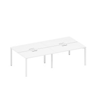 Рабочая станция на металлокаркасе, столешницы с заглушкой (4*140) белый премиум / белый гладкий А1 БГ 174-2 БП