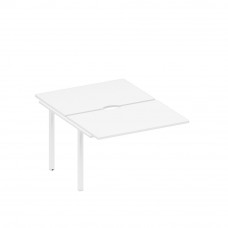 Секция стола рабочей станции на металлокаркасе, столешницы с вырезом белый премиум / белый гладкий А1 БГ 176.2-1 БП