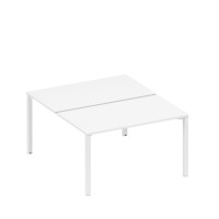 Секция стола рабочей станции на металлокаркасе, столешницы с заглушкой белый премиум / белый гладкий А1 БГ 177-1 БП