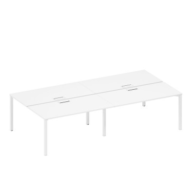 Рабочая станция на металлокаркасе, столешницы с заглушкой (4*160) белый премиум / белый гладкий А1 БГ 178-2 БП