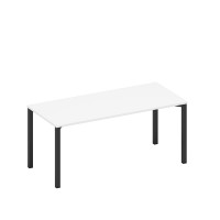 Стол письменный на металлокаркасе белый премиум / черный гладкий А1 ЧР 026.1 БП