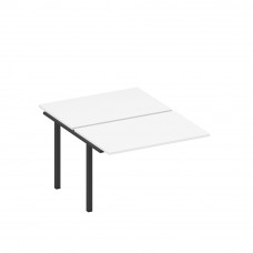 Секция стола рабочей станции на металлокаркасе белый премиум / черный гладкий А1 ЧР 176.1-1 БП