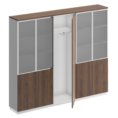 Шкаф комбинированный дуб гладстоун / белый премиум / дуб гладстоун СИ 317 ДГ БП ДГ/ХР