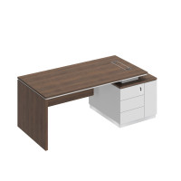 Стол руководителя на опорной тумбе ДСП опора дуб гладстоун светлый / белый премиум / дуб гладстоун светлый СИ 111 ДС БП ДС