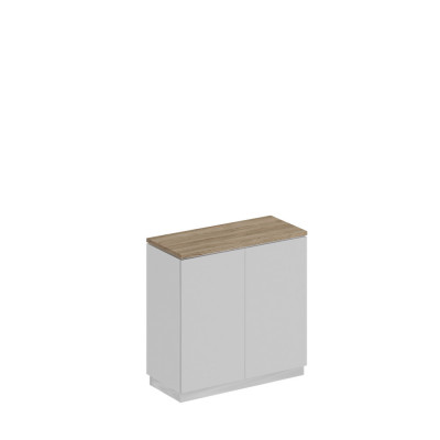 Шкаф для документов закрытый низкий дуб гладстоун светлый / белый премиум / белый премиум СИ 322 ДС БП БП