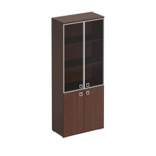 Шкаф для документов со стеклянными тонированными дверьми в рамке венге виктория КС 306 ВН
