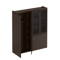 Шкаф комбинированный (для одежды + со стеклом) дуб валенсия МК 359 ДВ