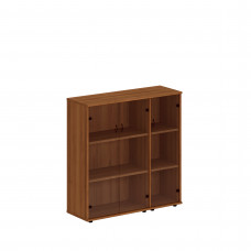 Шкаф комбинированный средний (стекло + стекло узкий) темный орех Исп.19